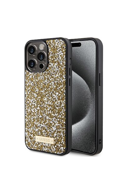 Guess phone case for iPhone 15 Pro - Stylish Look P2764, Light Yellow