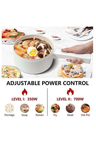 Yelajoy 2L Electric Hot Pot with Steamer & Temperature Control, Non-Stick Electric Cooker Shabu Shabu