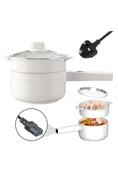Yelajoy 2L Electric Hot Pot with Steamer & Temperature Control, Non-Stick Electric Cooker Shabu Shabu