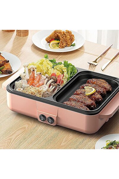 Kitchen Vas de gatit 2 in 1 cu gratar, capacitate pentru 1-3 persoane