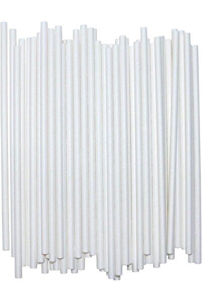 SNH Packing White Paper Straws 6mm x 7.75" Pack of 250