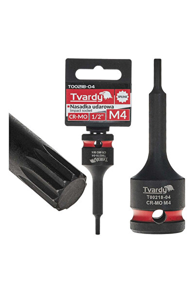 Tvardy SPLINE Impact Socket 1/2" M4 Cr-Mo - T 00218-04