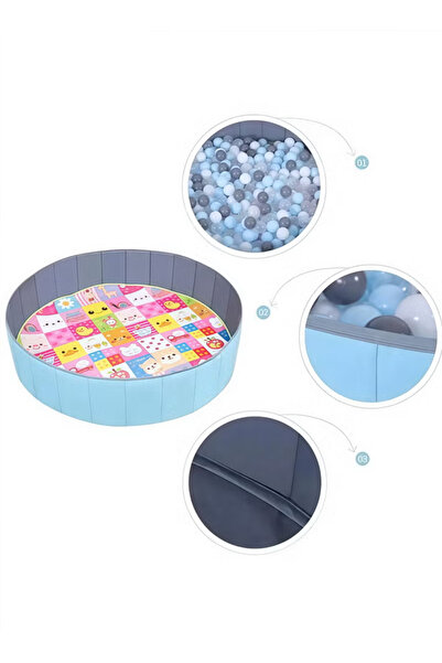 Generic Children's toy sandbox with a foldable home fence for indoor sand play, comes with a storage bag