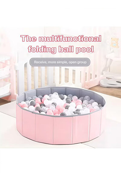 Generic Children's toy sandbox with a foldable home fence for indoor sand play, comes with a storage bag