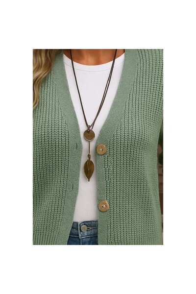 Secret Passion Lingerie New Season Long Sleeve Button Detailed Women's Knitwear Cardigan 28352