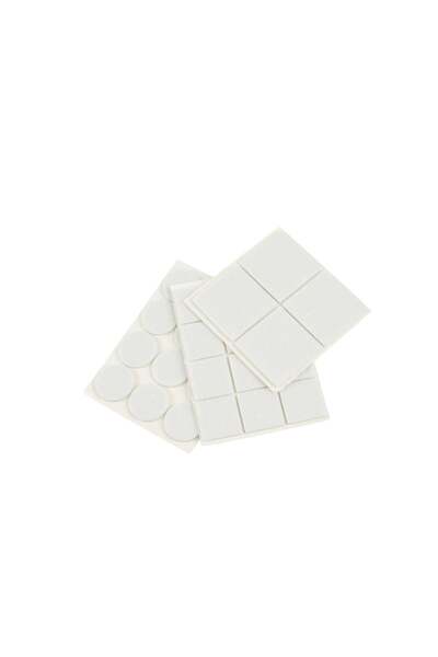 GEKO self-adhesive felt pads set, round & rectangular 25x25 / 40x40 mm, white