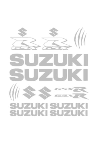 Oracal 651 Set of 14 Motorcycle Stickers, SUZUKI GSX-R, grey