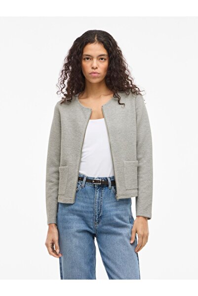 VILA Strickjacke VIGARDEN Reißverschluss