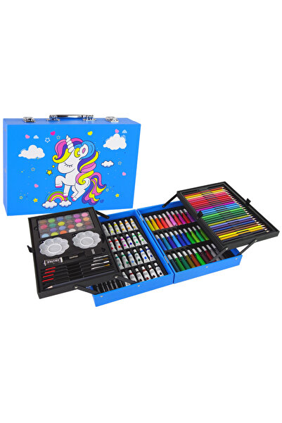 LEAN Set de pictură și desen, valiză cu model de unicorn, 145 de piese, 12849