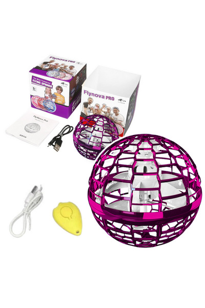 LEAN Flynova LED Flying Rotating Ball, pink, manual control, 10 cm, 24968