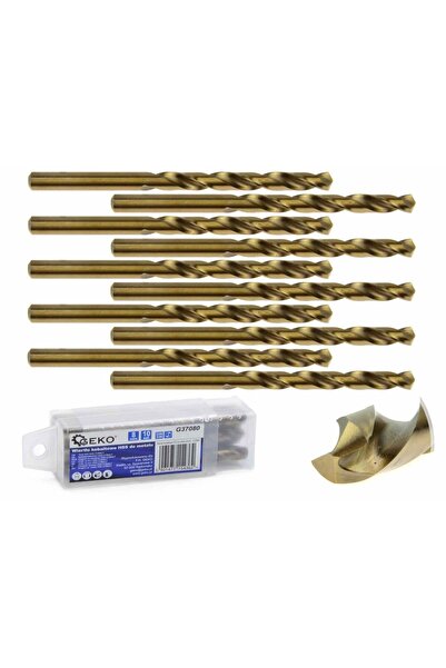 GEKO Set burghie pentru metal HSS din albastru cobalt , 8 mm, 10 buc., G 37080