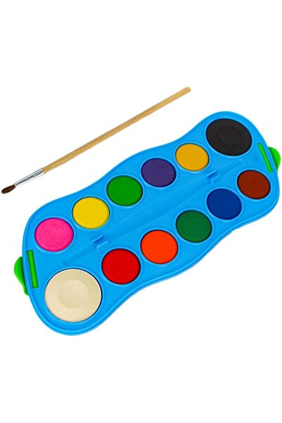 UKR Watercolor Paint Set, 12 Colors with Brush