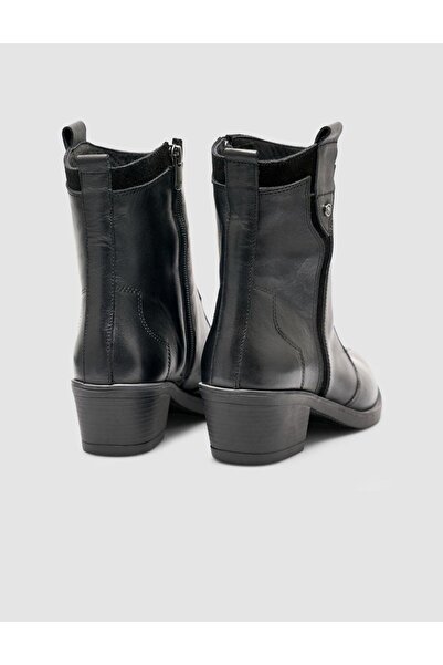 Cabani 100% Leather Black Short Women's Western Boots