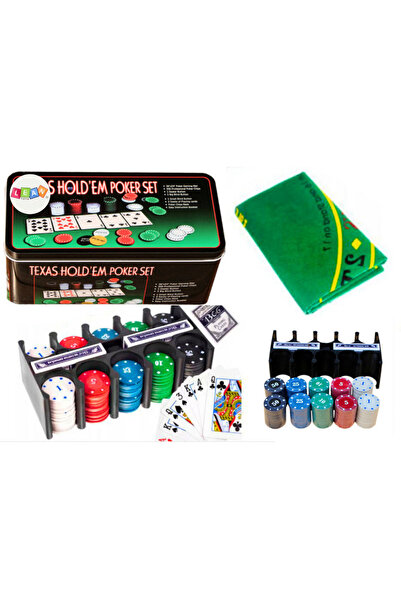 LEAN Poker game set, 2 packs of cards, chips and game board, 20164