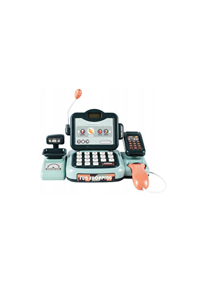 MalPlay Set de joacă cu casă de marcat cu afișaj LCD, bani, cărți, mâncare, 2...