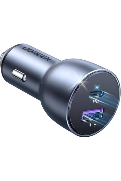 Ugreen شاحن سيارة 52.5 واط مع حافظة ألومنيوم (أزرق داكن)