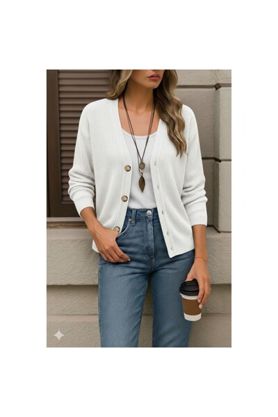 Secret Passion Lingerie New Season Long Sleeve Button Detailed Women's Knitwear Cardigan 28352