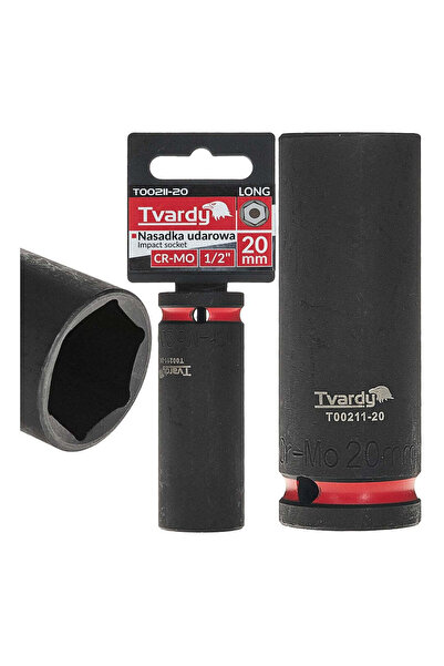 Tvardy Impact deep socket, 6-point, 1/2" drive, 20 mm, CR-MO - T00211-20