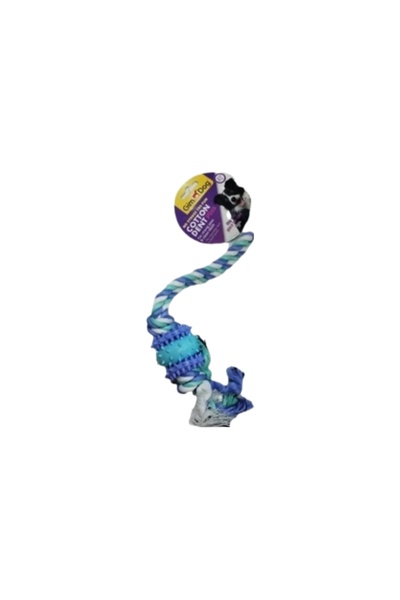 Gimdog Jim Dog Rope Dog Toy with Chewable Rubber Ball 30cm