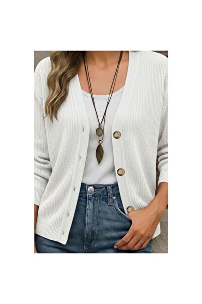 Secret Passion Lingerie New Season Long Sleeve Button Detailed Women's Knitwear Cardigan 28352