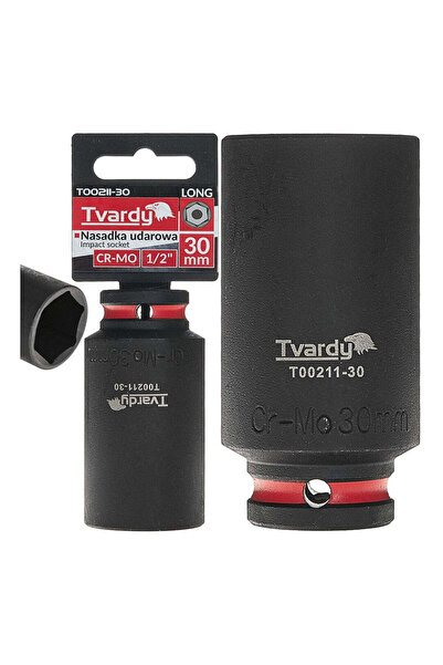 Tvardy Long 6-point impact socket 1/2" - 30 mm, Cr-Mo, T00211-30