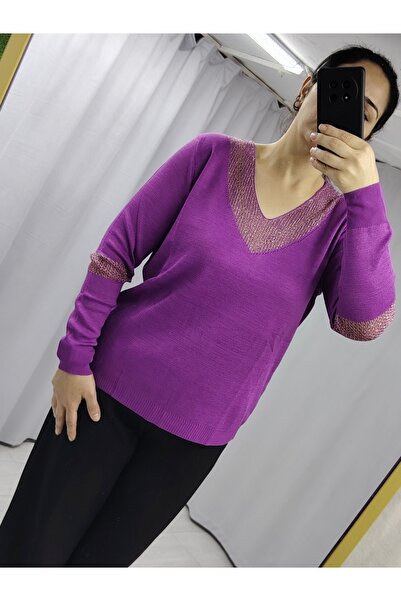 tellevolle file detaylı triko bluz