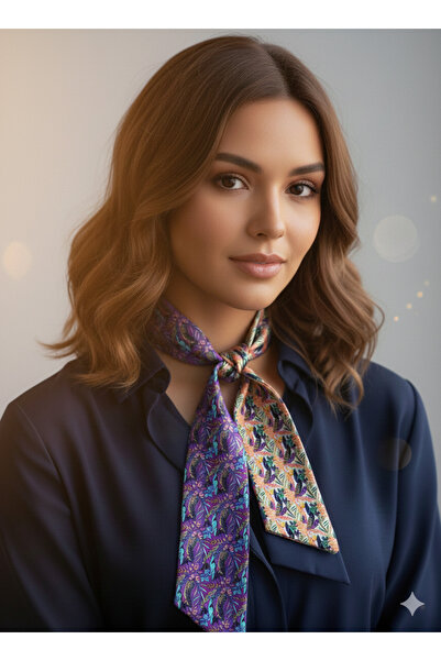 nehir eşarp Tropikal Desen Çift Taraflı Kravat Fular 128x8 Cm