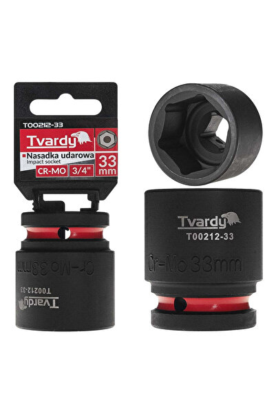 Tvardy 6-point impact socket, 3/4" drive, 33 mm, Cr-Mo, T 00212-33