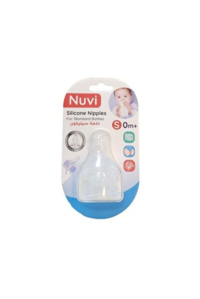 Nuvi Silicone Nipples For Standard Bottles – Pack of 2, Newborn 0m+, Small Flow