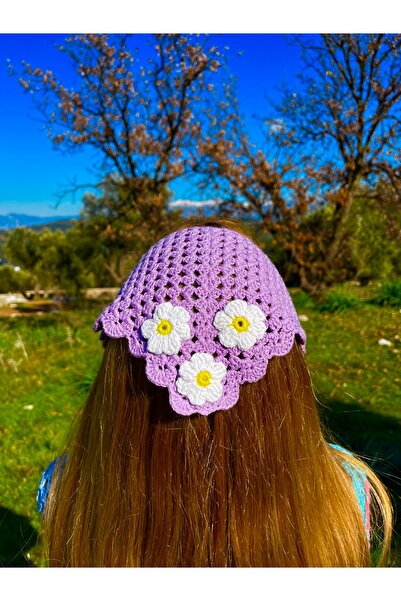 Ra Design store Hand-Knitted Bandana with Floral Details