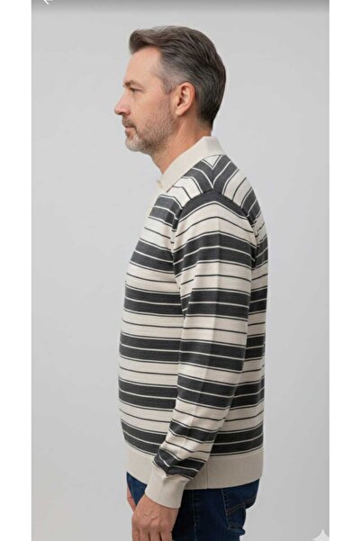 güncüoğlu Long Sleeve Pocketless Collar Thin Wool Men's Sweater