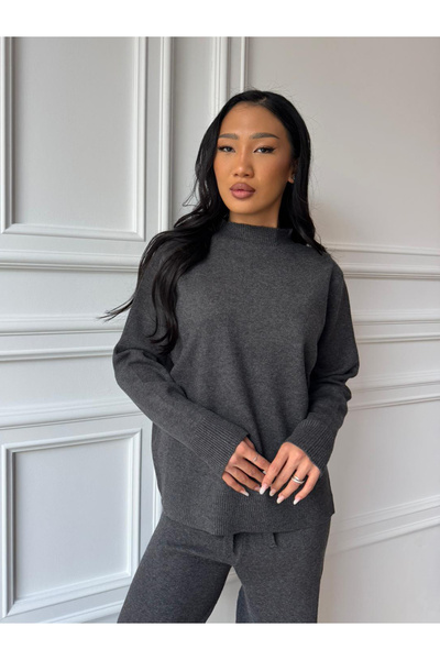 CC STORE ADHELA long two-piece set, blouse with collar at the base of the neck and loose pants