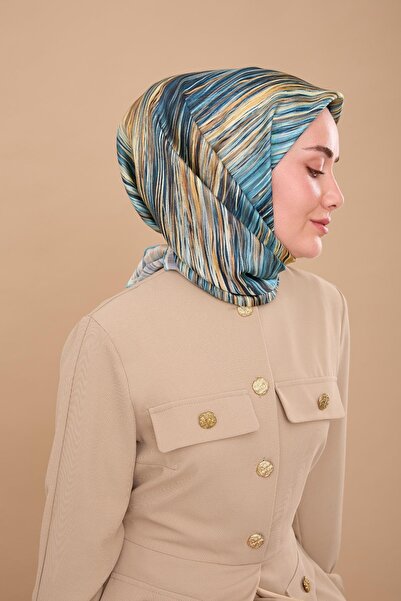 Silk Home Tivil Pure Silk 11484 - 34 Πράσινη κρεμ γραμμή με σχέδιο