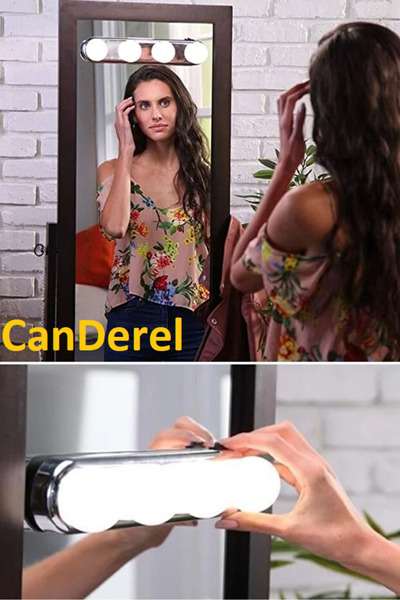 Canderel 4 Led Ampul Parlak Stüdyo Makyaj Işığı Banyo Işığı Makyaj Ayna Işığı