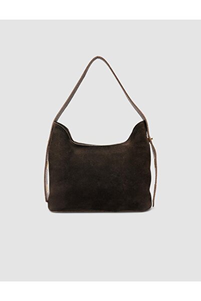 Cabani Brown Women's Shoulder Bag with 100% Suede Leather Belt