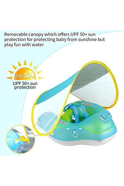 genernic Necomi Baby Inflatable Swim Ring with Detachable Sun Visor (6-36 Months)