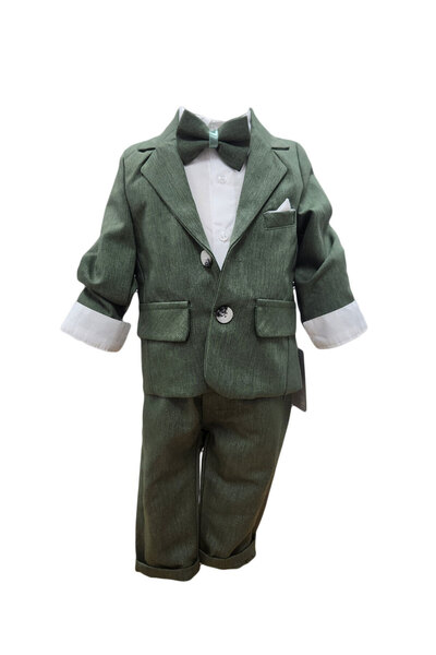 fantasialand Boys' baptism suit, model HTBB 111, dark green color