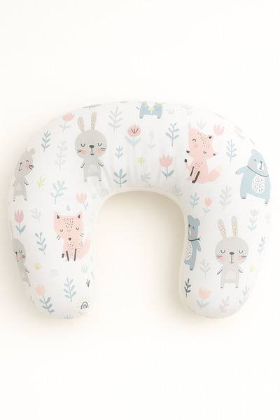 Jaju Baby Μαξιλάρι θηλασμού με σχέδιο γκρι κουνελιού – 100% βαμβάκι, μαλακή υ...