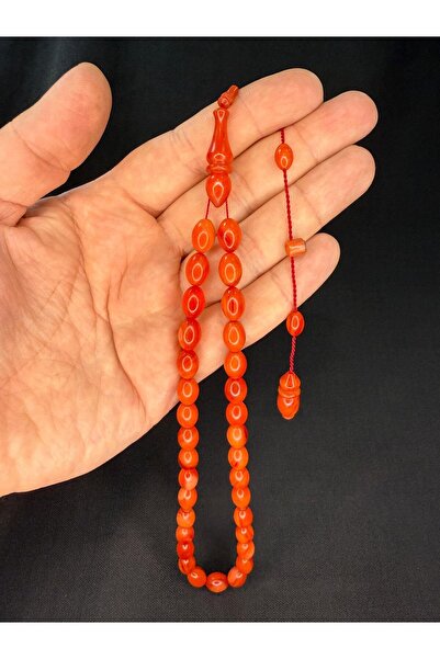 Anemore Collection سبحة من العنبر المضغوط مصنوعة يدويًا من محمد تاجر، قطع أبي...