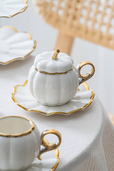 ACAR Betty Gold 2-Person Coffee Cup Set with Stand - 130 ml