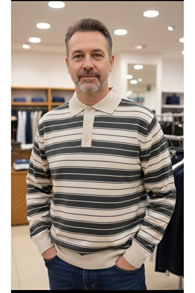 güncüoğlu Long Sleeve Pocketless Collar Thin Wool Men's Sweater