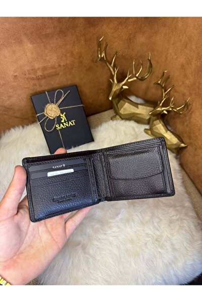 SANAT Leather Sl-620 Genuine Leather Men's Wallet Card Holder – with Coin Compartment
