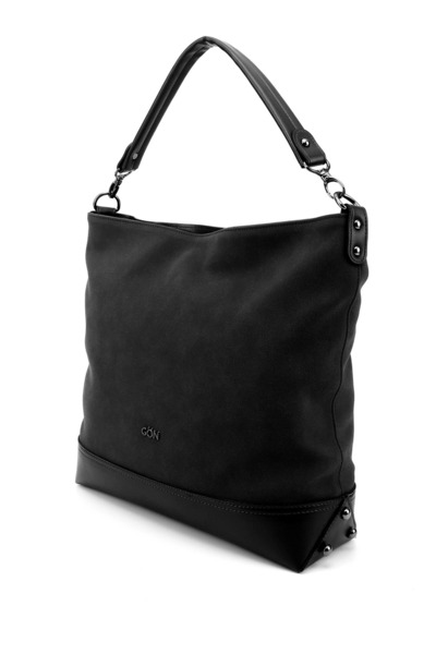 GÖNDERİ(R) Women's Black Suede Black Long Strap Hand and Shoulder Bag