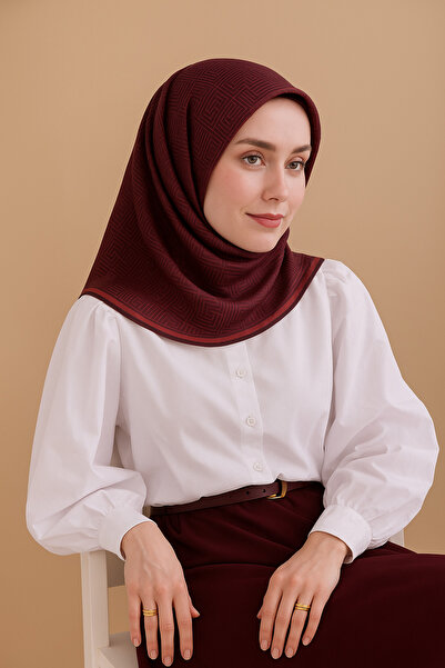 Silk Home Tivil Pure Silk 52214 Μοτίβο με γραμμές μελιτζάνας