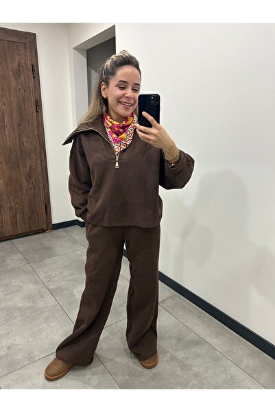 Kahverengi Premium Triko Takım
