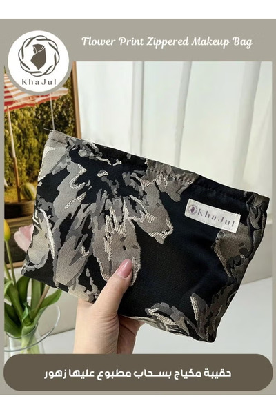 Generic Black Makeup Bag Capacity Canvas Travel Toiletry Bag Organizer Makeup Brushes Storage Bag for Women