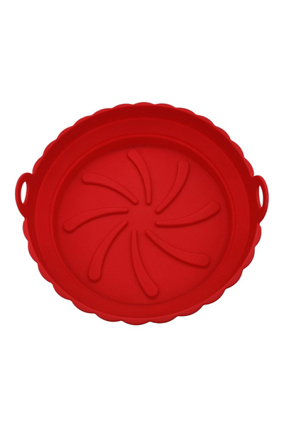 Kitchen صينية خبز دائرية مقاومة للحرارة وقابلة للطي من السيليكون لمقلاة الهواء سهلة التنظيف من السيليكون