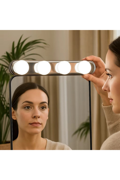 TeknoClass Taşınabilir 4 Led Ampul Parlak Stüdyo Makyaj Işığı Banyo Işığı