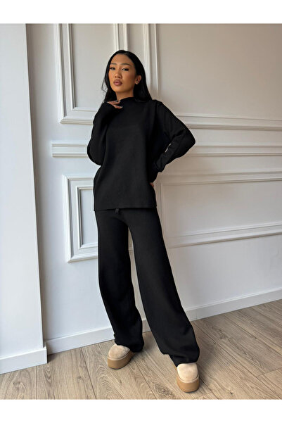 CC STORE ADHELA long two-piece set, blouse with collar at the base of the neck and loose pants