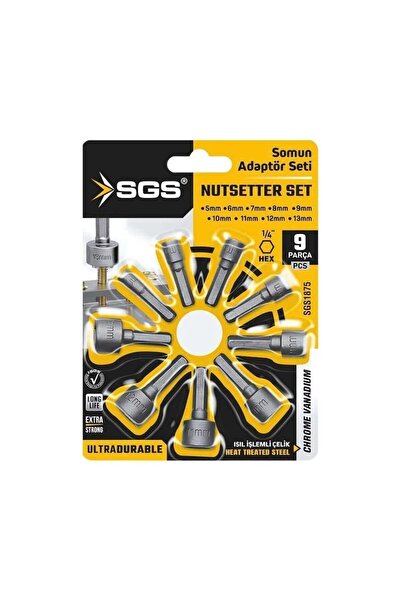 SGS 9 Parça Manyetik Somun Sökme ve Çatı Adaptörü Seti 5–13 mm SGS1875